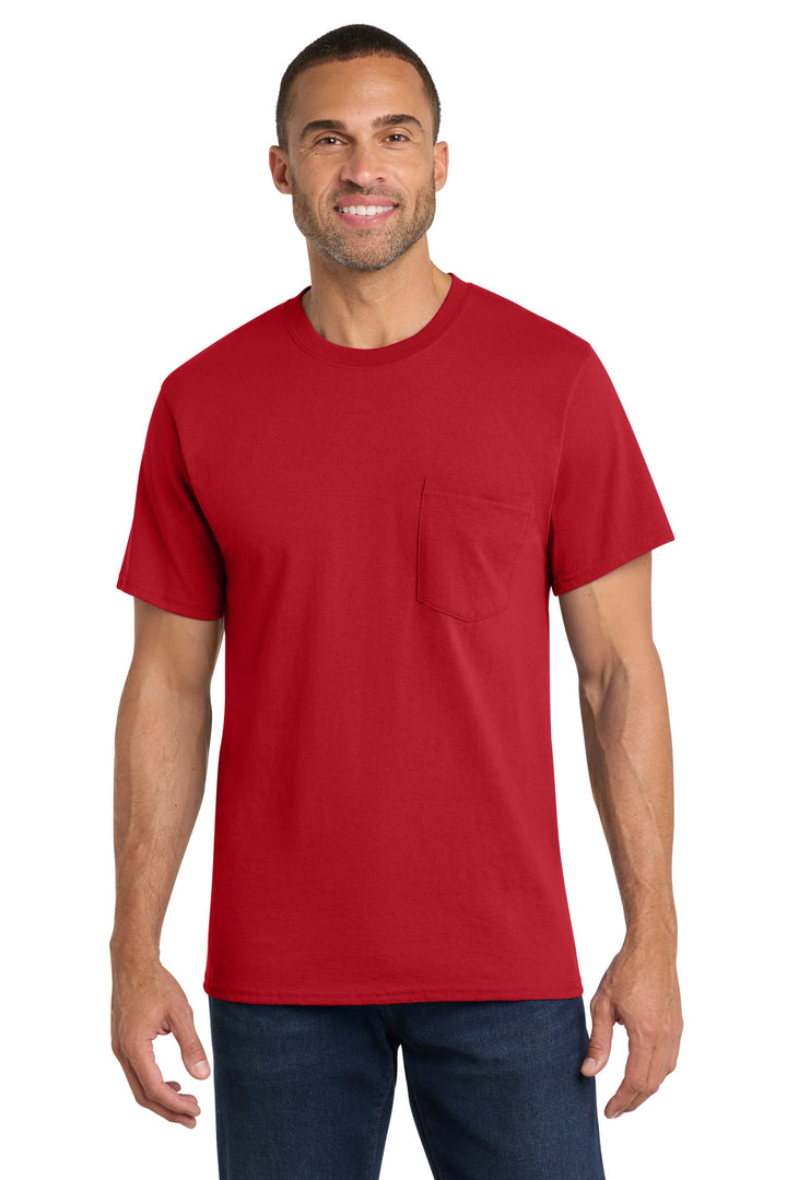 Port &amp; Co PC54P Core Cotton Pocket Tee