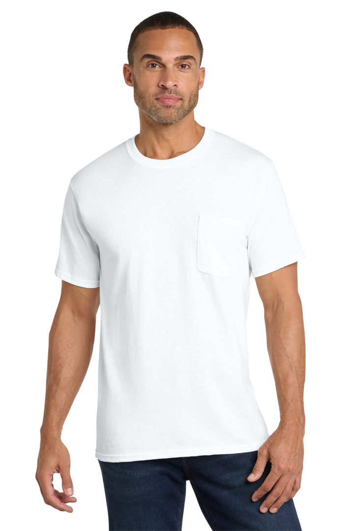 Port &amp; Co PC54P Core Cotton Pocket Tee