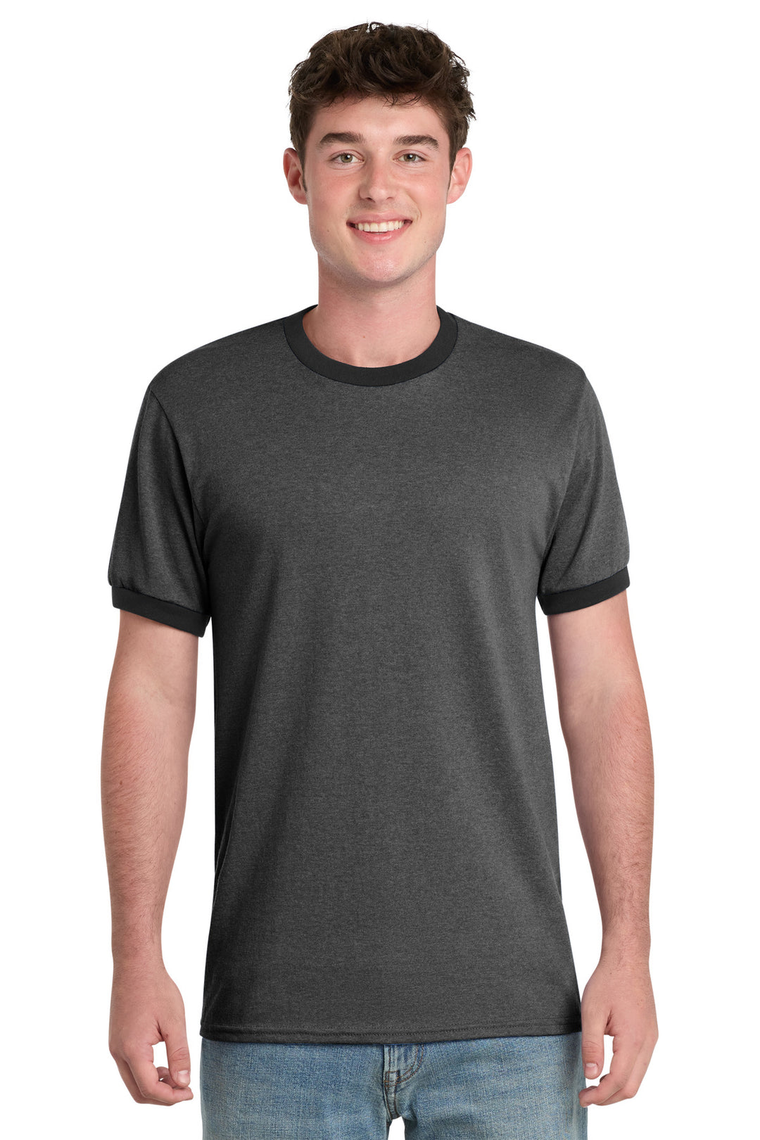 Port &amp; Co Core Cotton Ringer Tee