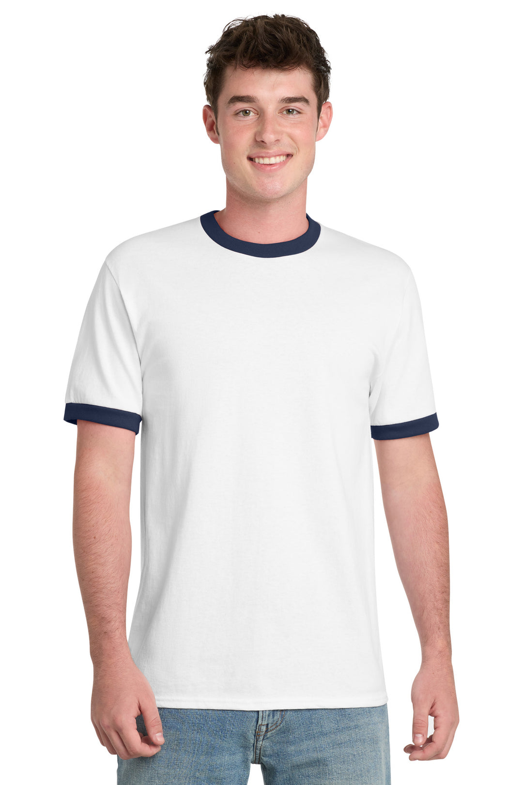 Port &amp; Co Core Cotton Ringer Tee