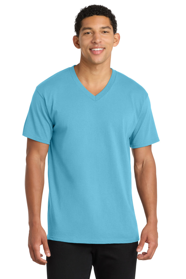 Port &amp; Co Core Cotton V-Neck Tee