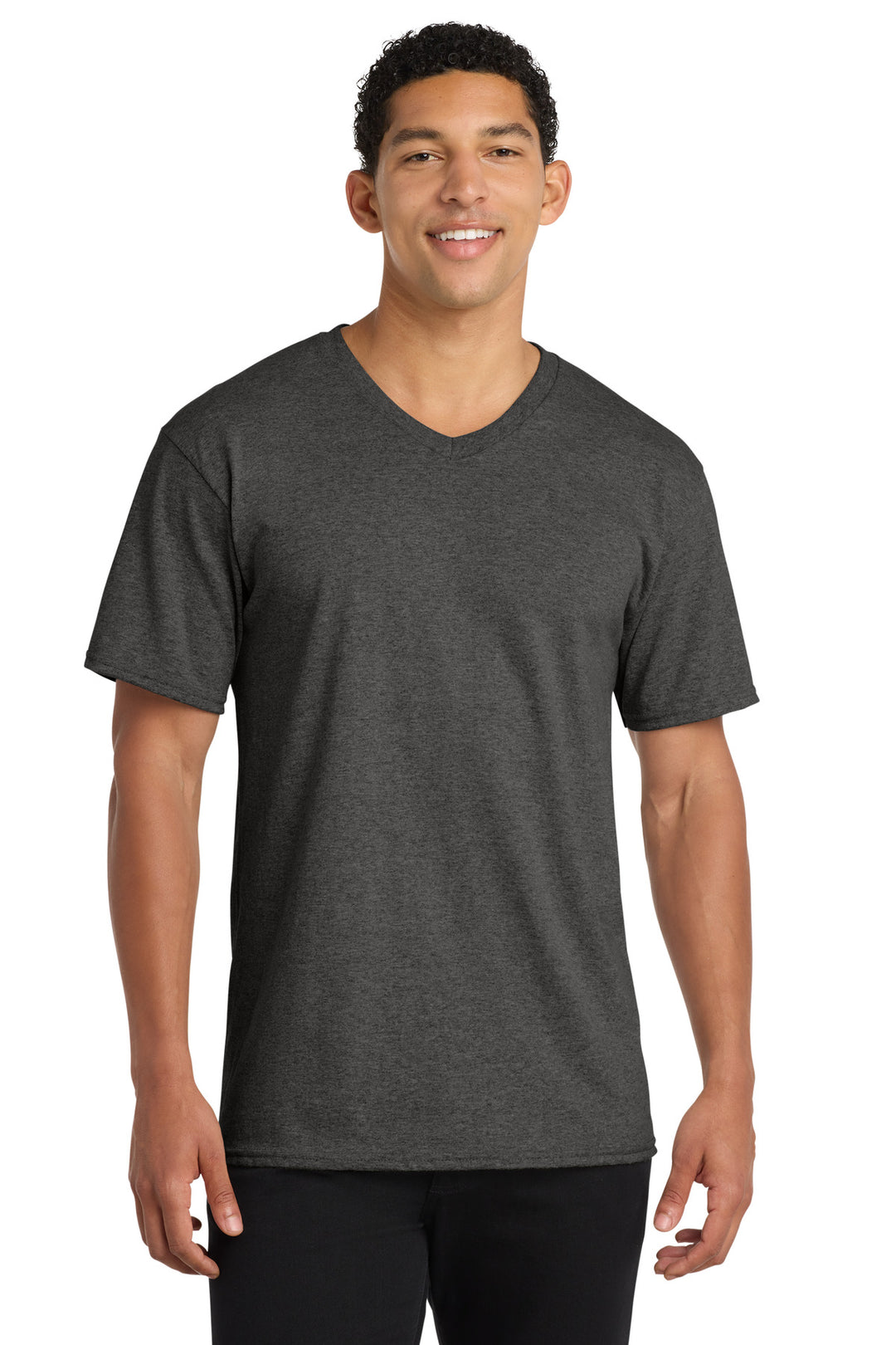 Port &amp; Co PC54V Core Cotton V-Neck Tee