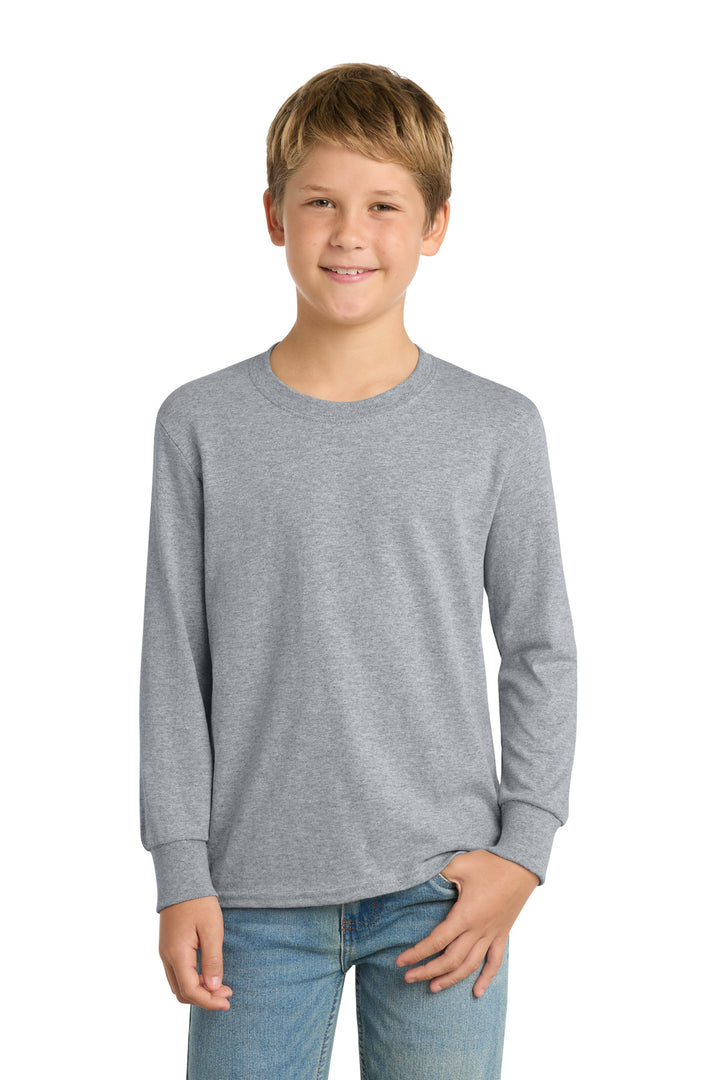 Port &amp; Co Youth Long Sleeve Core Cotton Tee