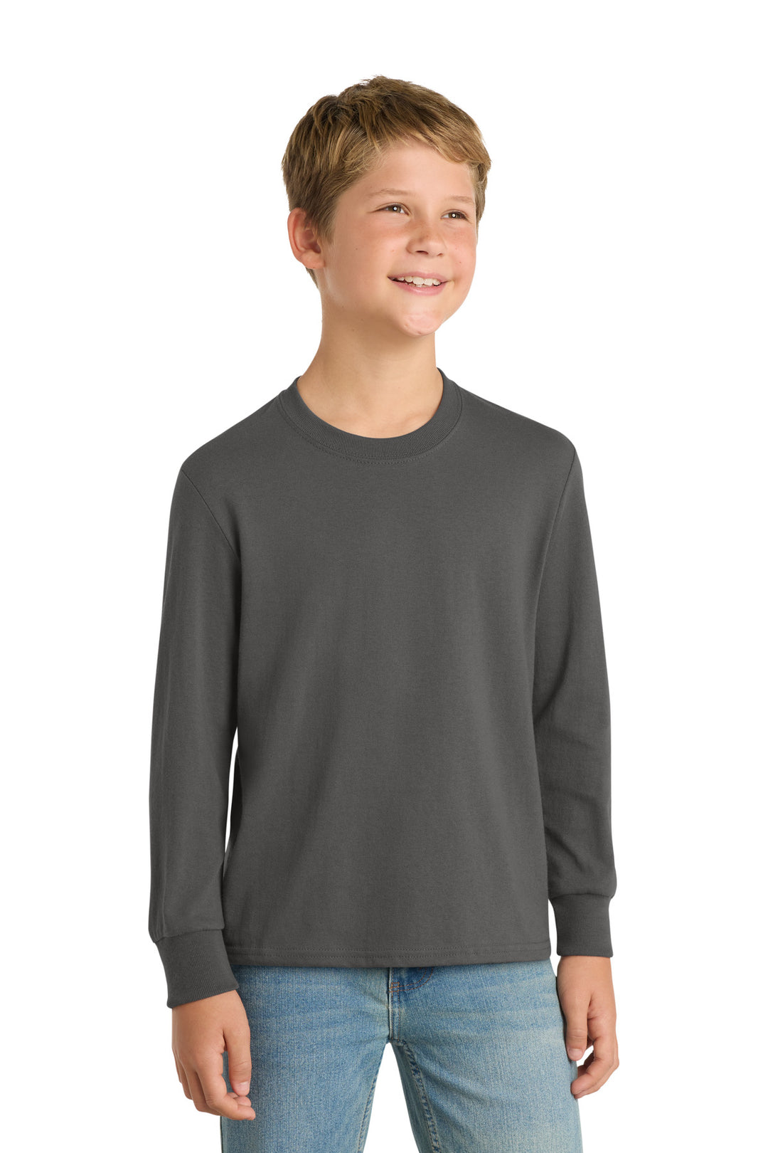 Port &amp; Co Youth Long Sleeve Core Cotton Tee