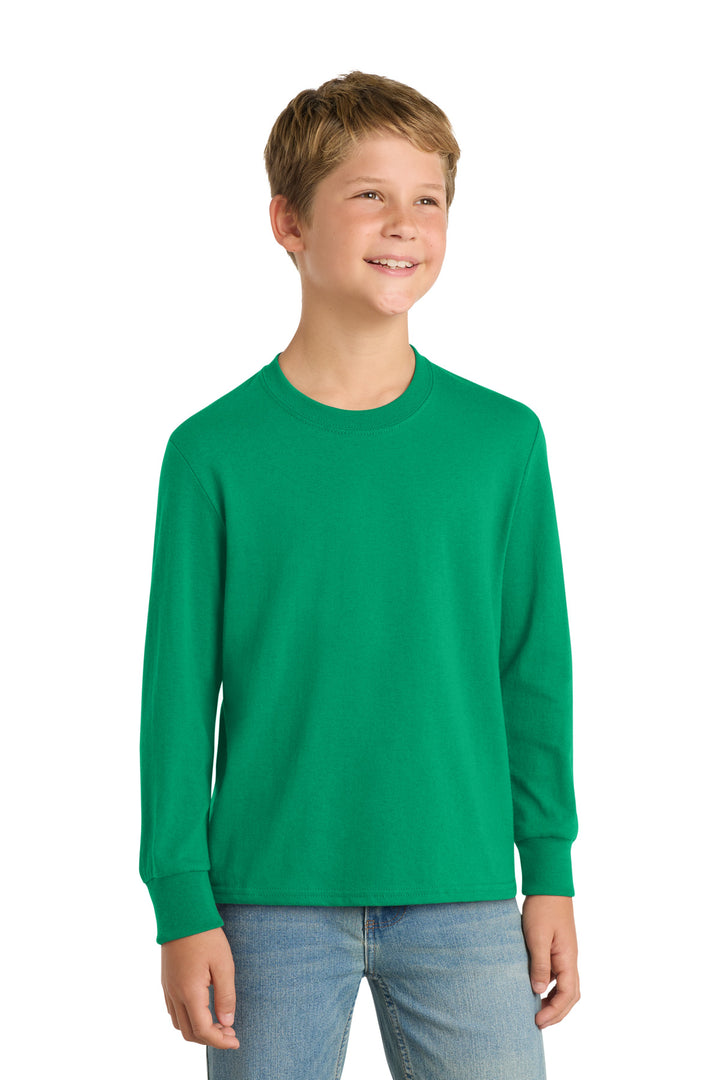 Port &amp; Co Youth Long Sleeve Core Cotton Tee