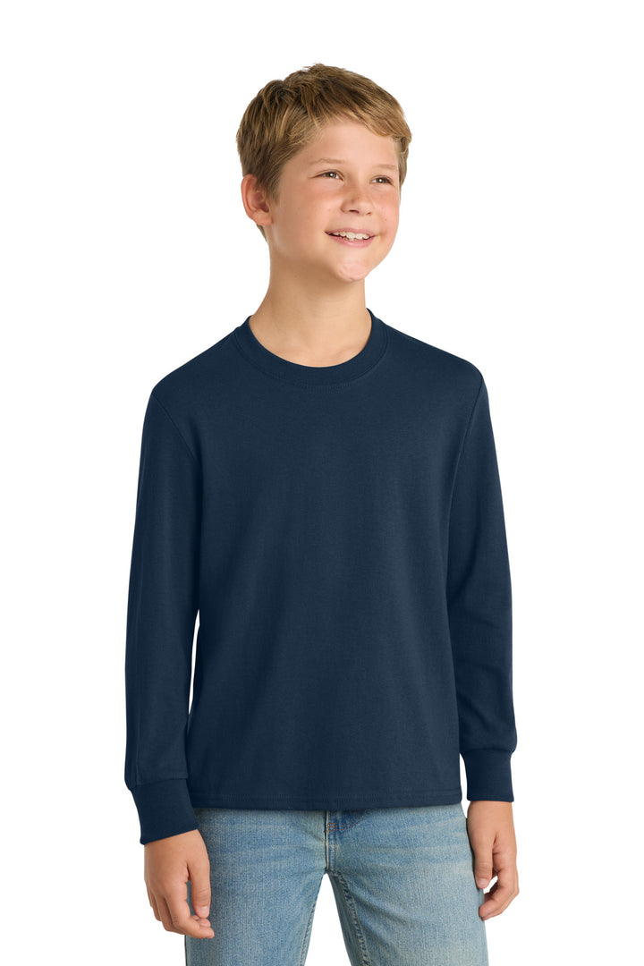 Port &amp; Co Youth Long Sleeve Core Cotton Tee