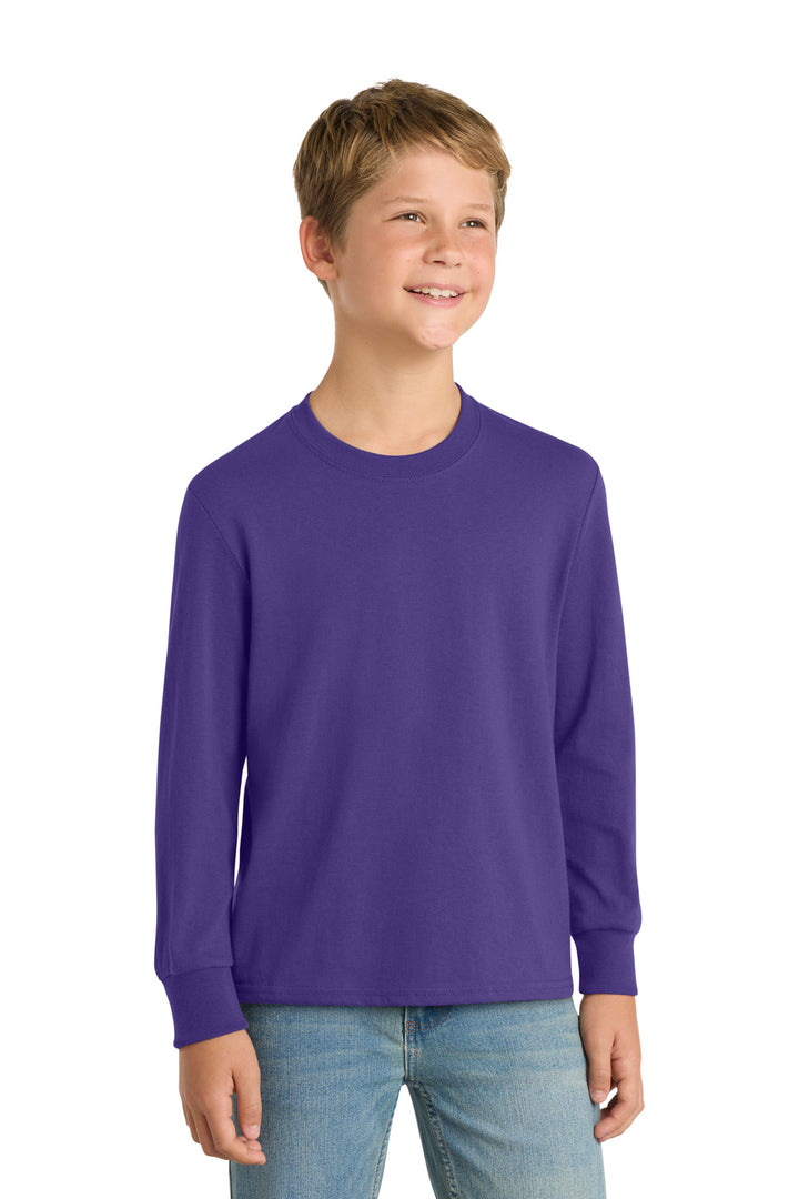 Port &amp; Co Youth Long Sleeve Core Cotton Tee