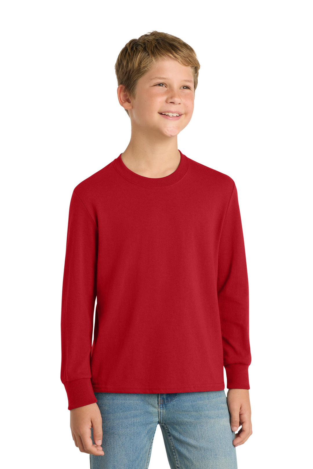 Port &amp; Co Youth Long Sleeve Core Cotton Tee