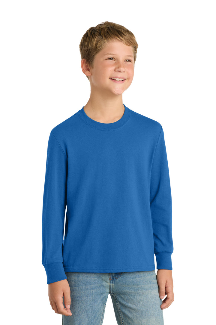 Port &amp; Co Youth Long Sleeve Core Cotton Tee