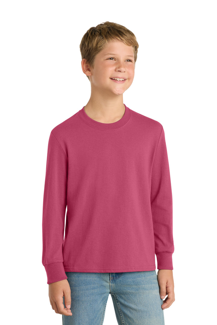 Port &amp; Co Youth Long Sleeve Core Cotton Tee