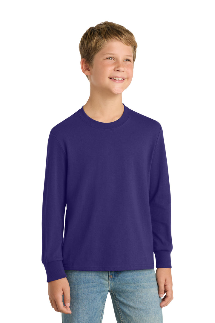 Port &amp; Co Youth Long Sleeve Core Cotton Tee