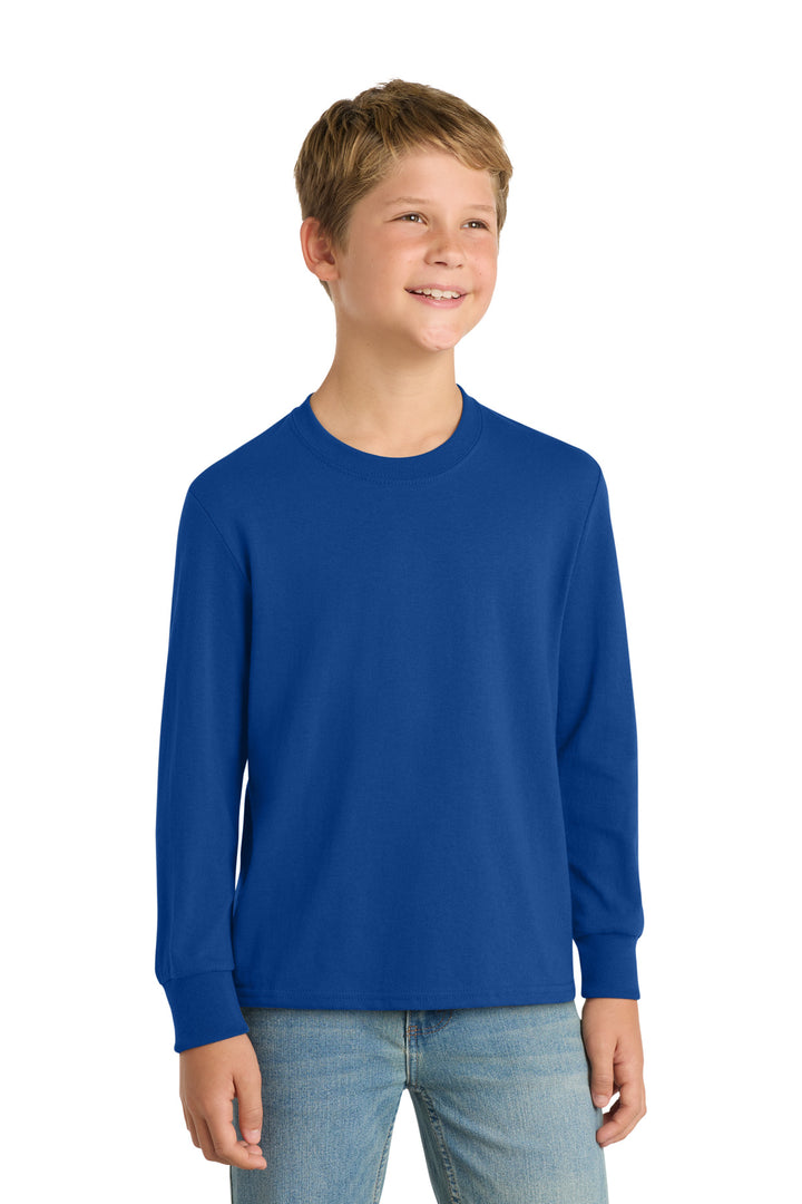 Port &amp; Co Youth Long Sleeve Core Cotton Tee