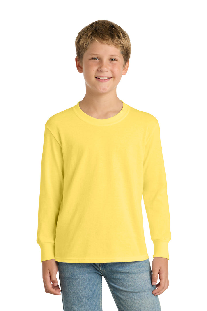 Port &amp; Co Youth Long Sleeve Core Cotton Tee