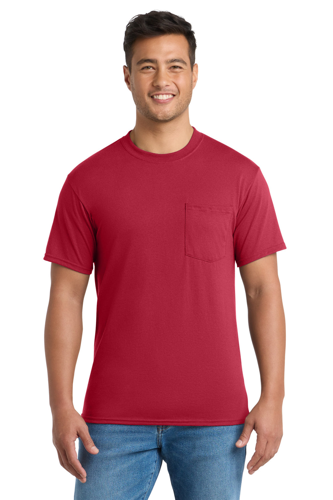 Port &amp; Co Tall Core Blend Pocket Tee