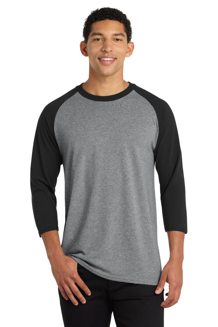 Port &amp; Co Core Blend 3/4-Sleeve Raglan Tee