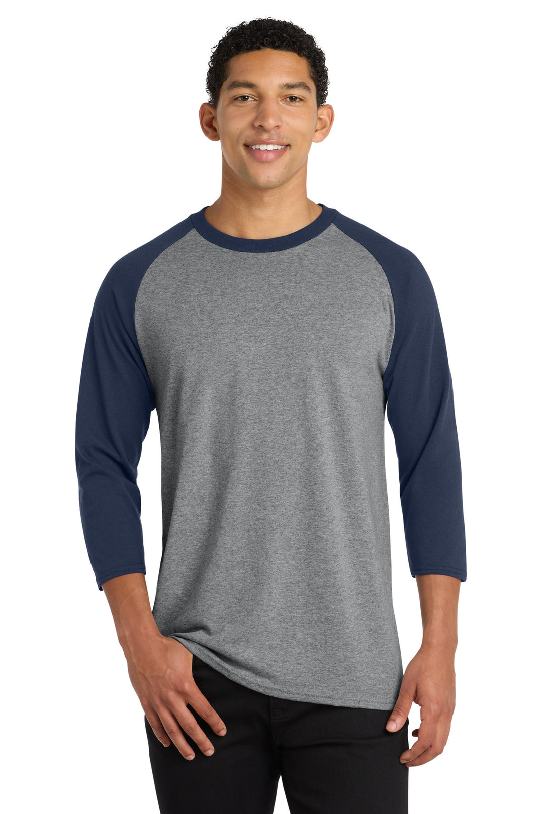 Port &amp; Co Core Blend 3/4-Sleeve Raglan Tee