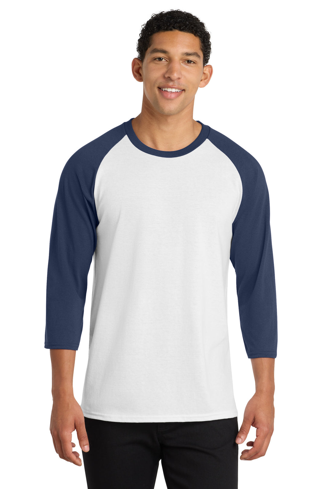 Port &amp; Co Core Blend 3/4-Sleeve Raglan Tee