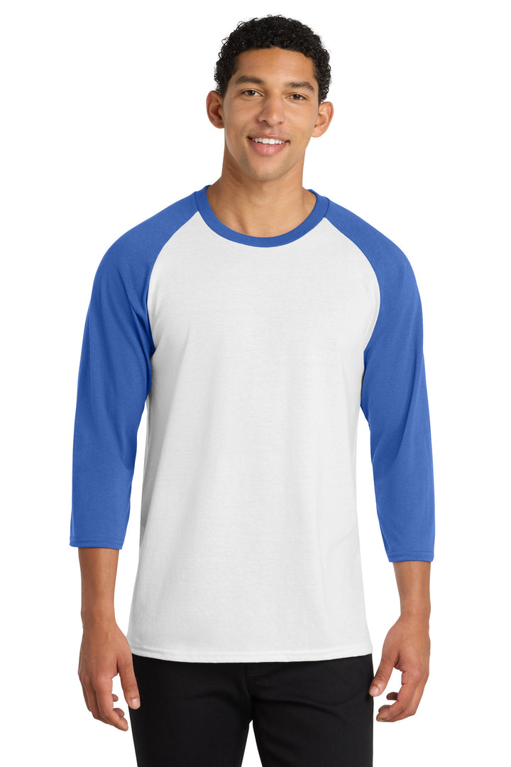 Port &amp; Co Core Blend 3/4-Sleeve Raglan Tee