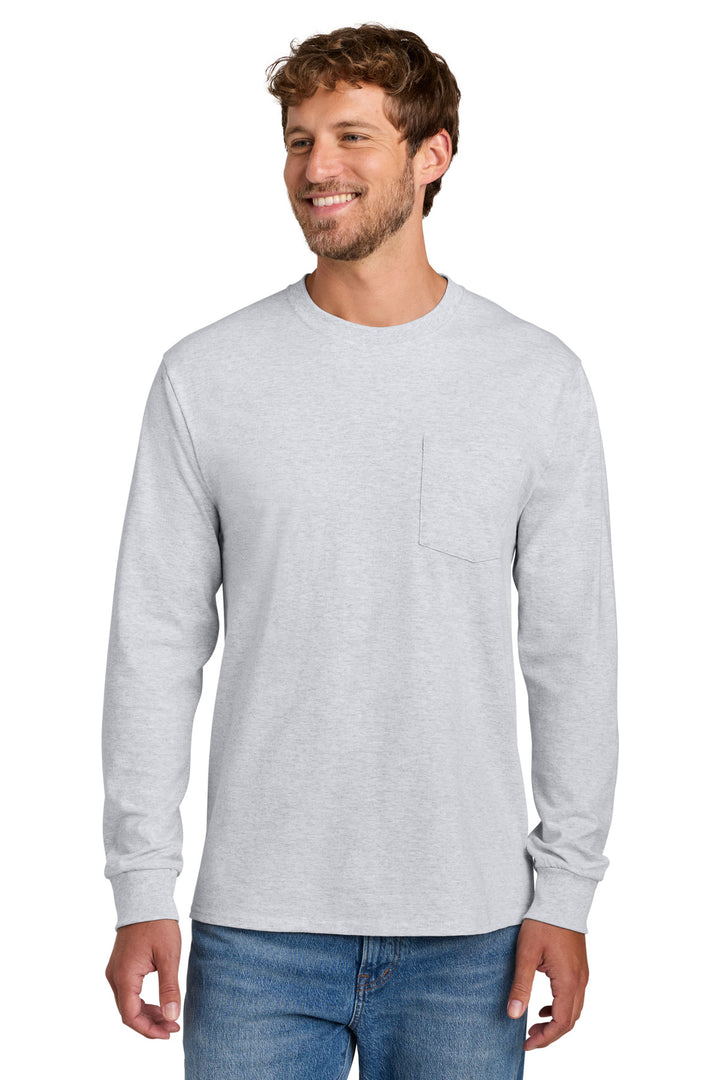 Port &amp; Co Tall Long Sleeve Essential Pocket Tee