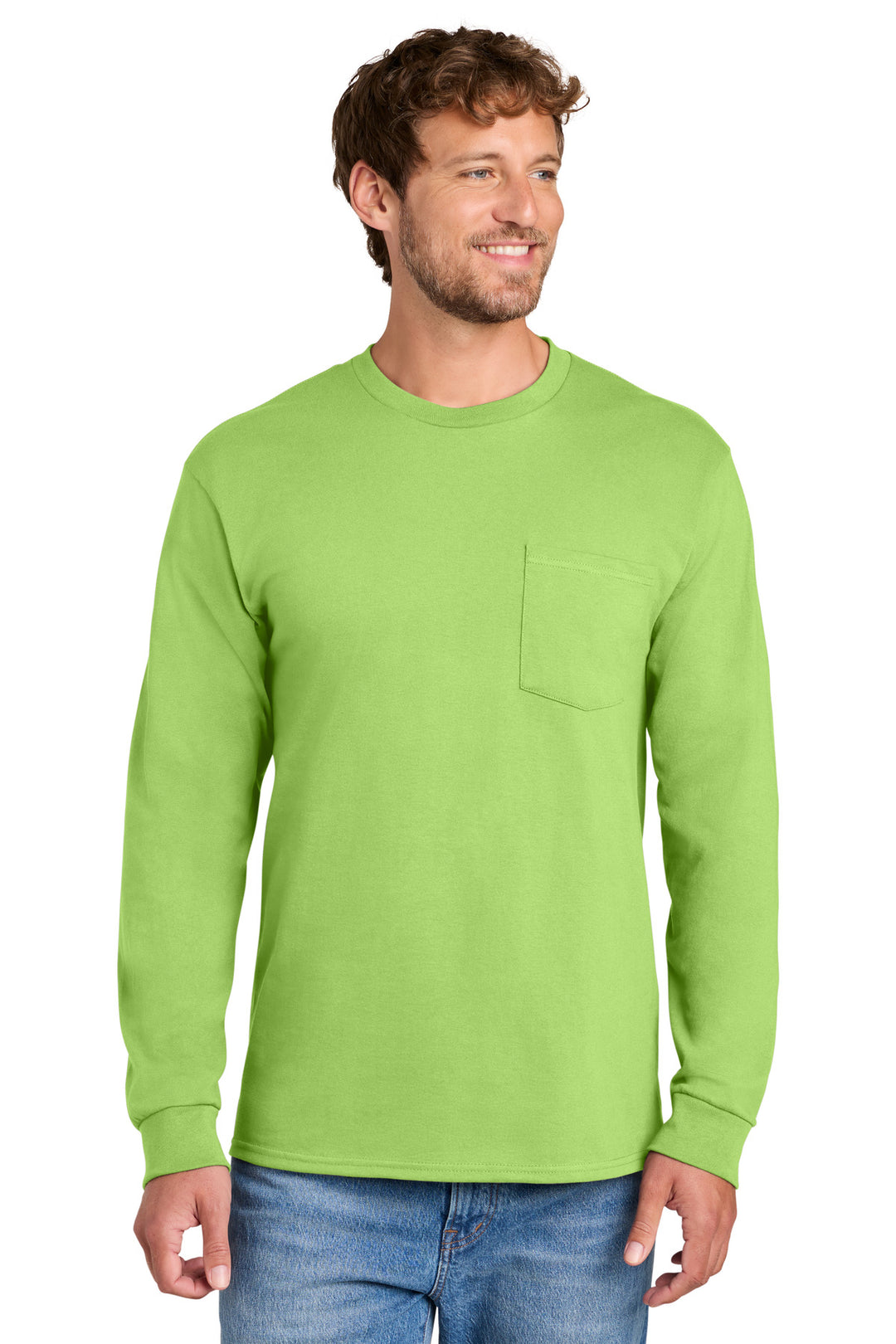 Port &amp; Co Tall Long Sleeve Essential Pocket Tee