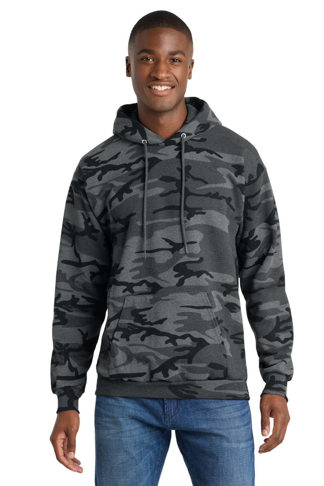 Port &amp; Co Core Fleece Camo Pullover Hooded Sweatshirt