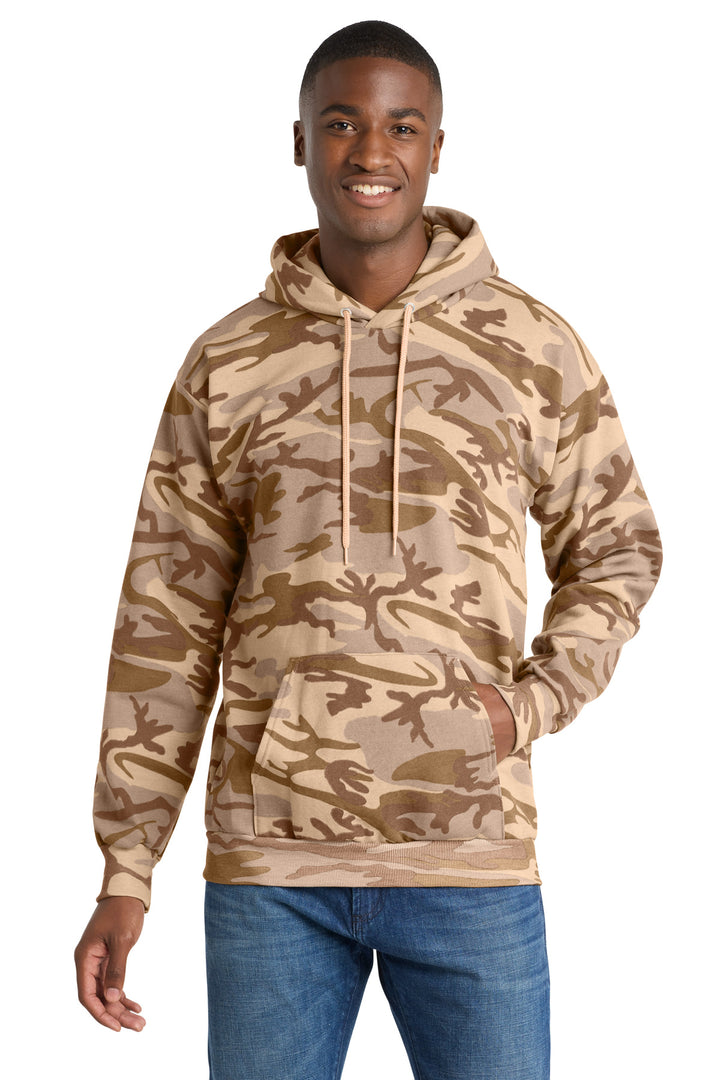 Port &amp; Co Core Fleece Camo Pullover Hooded Sweatshirt