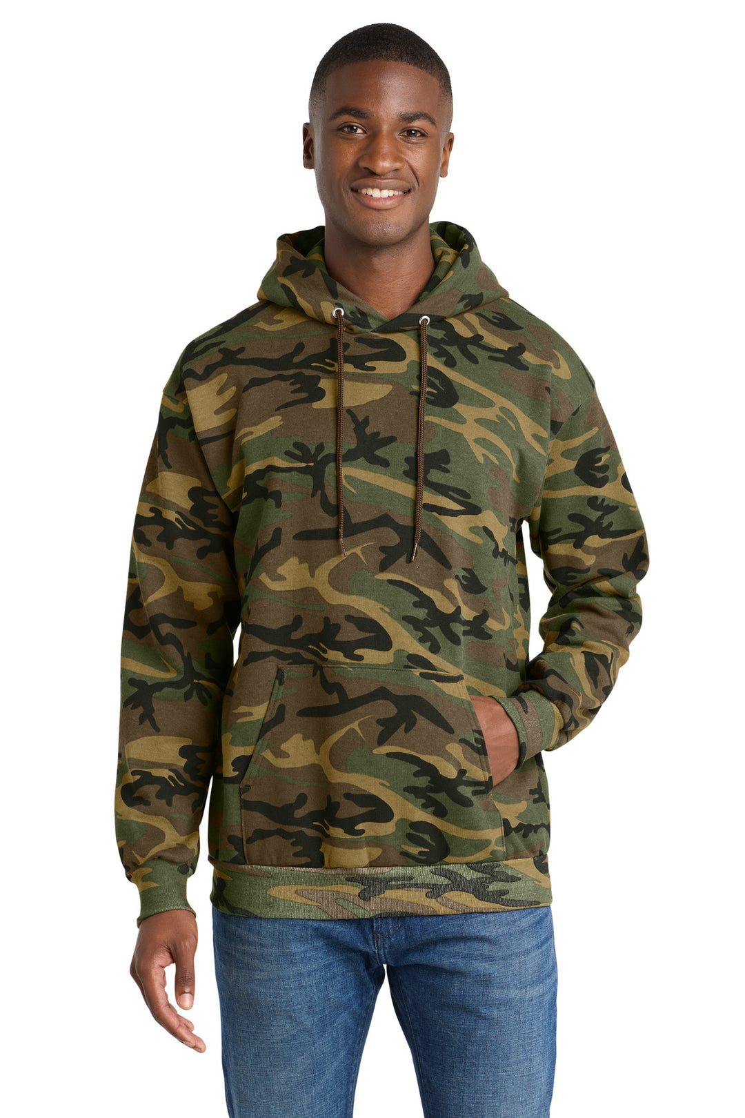 Port &amp; Co Core Fleece Camo Pullover Hooded Sweatshirt