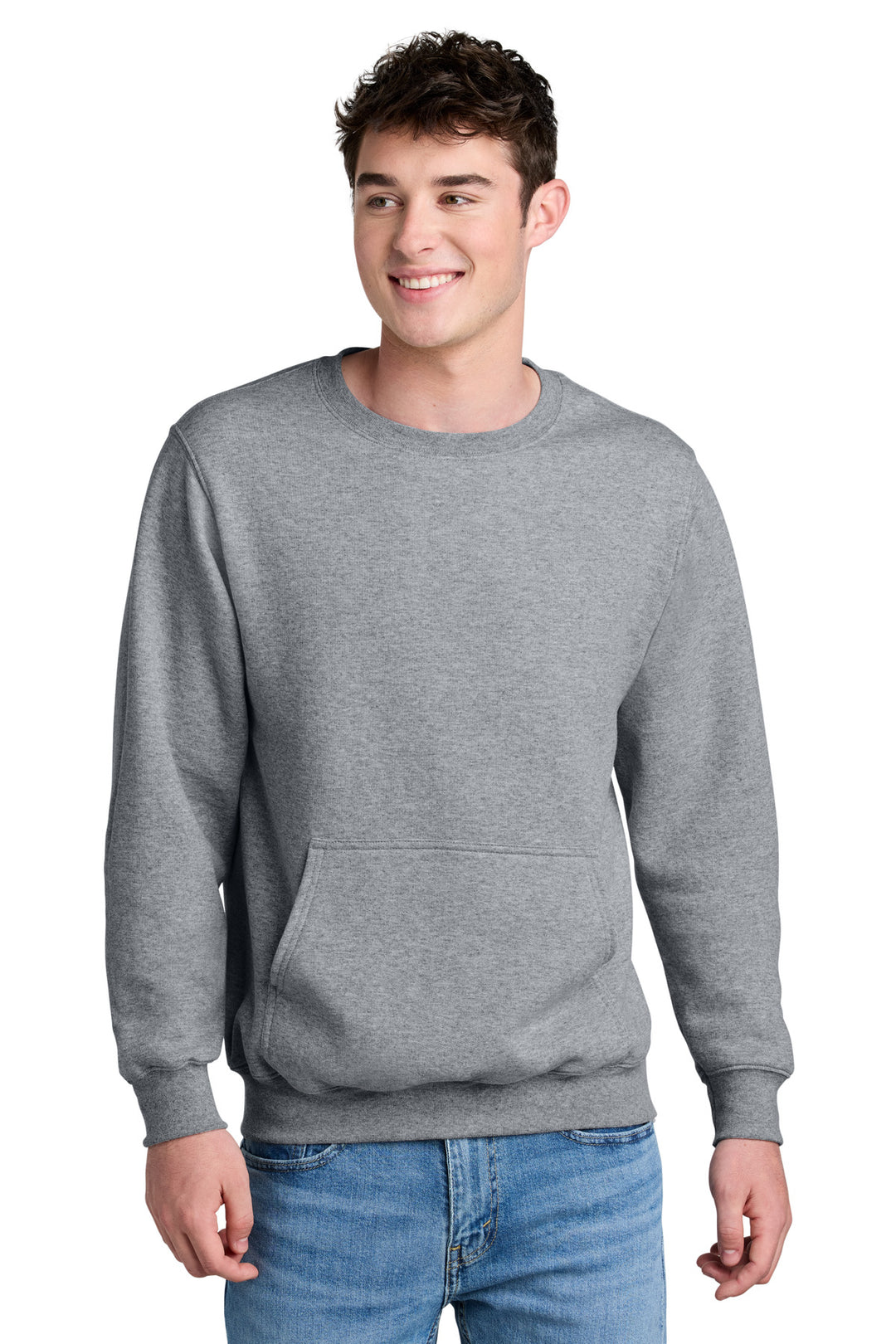 Port &amp; Co Core Fleece Crewneck Pocket Sweatshirt