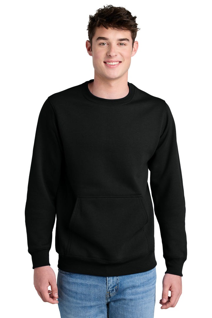 Port &amp; Co Core Fleece Crewneck Pocket Sweatshirt