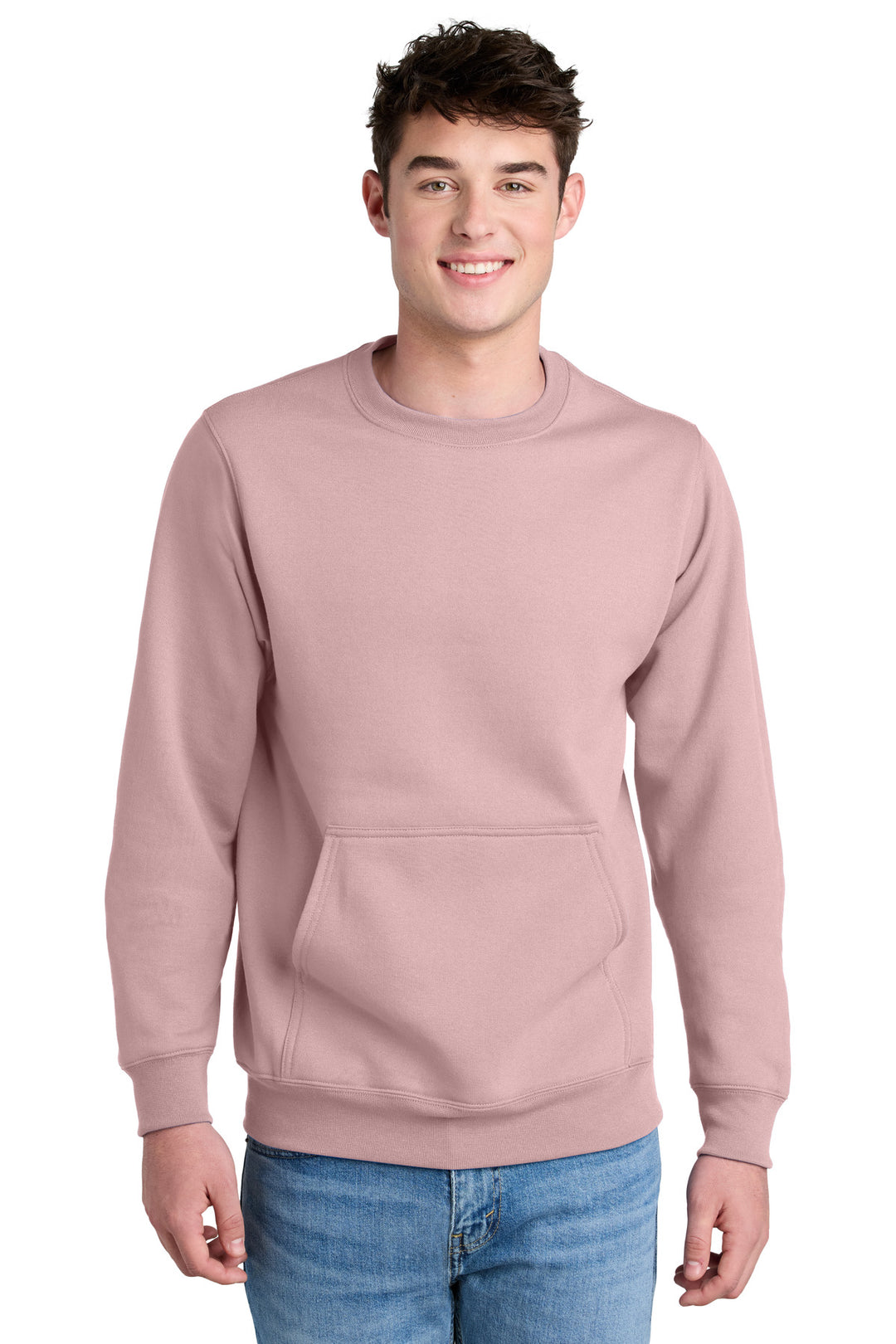 Port &amp; Co Core Fleece Crewneck Pocket Sweatshirt