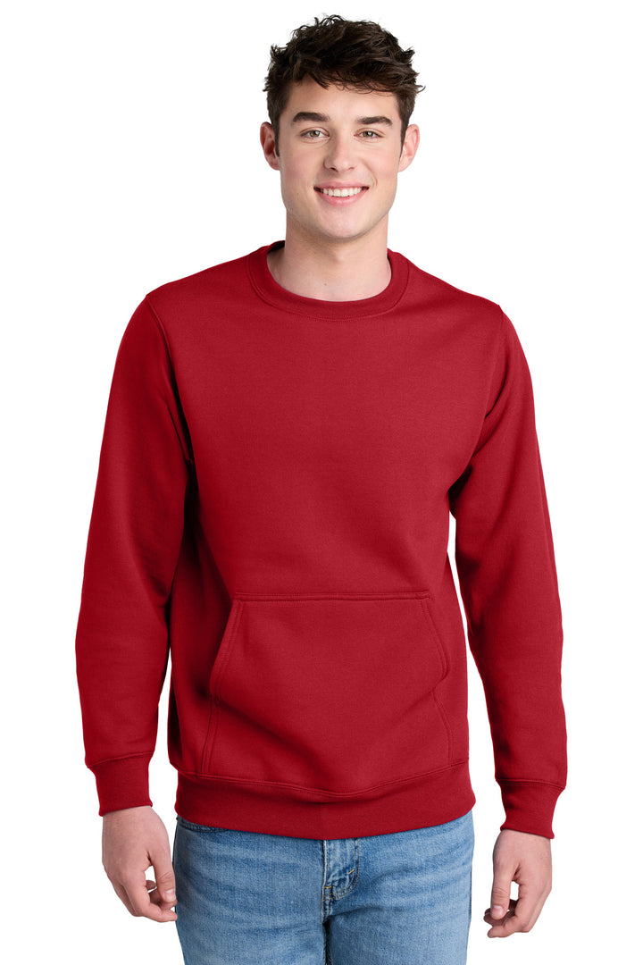 Port &amp; Co Core Fleece Crewneck Pocket Sweatshirt