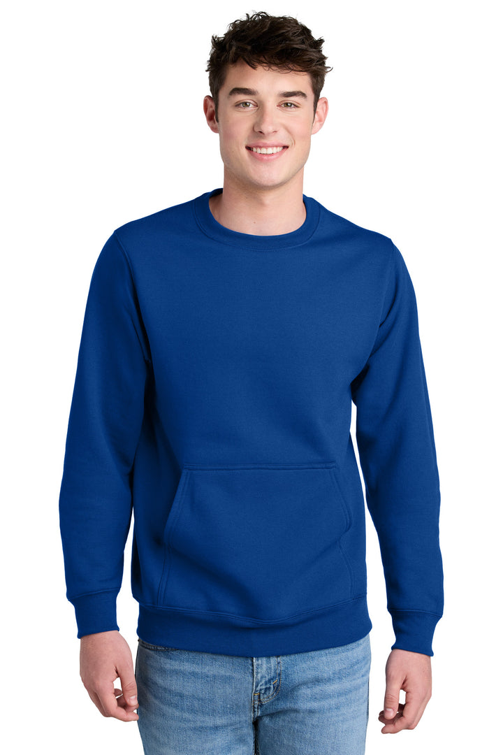 Port &amp; Co Core Fleece Crewneck Pocket Sweatshirt