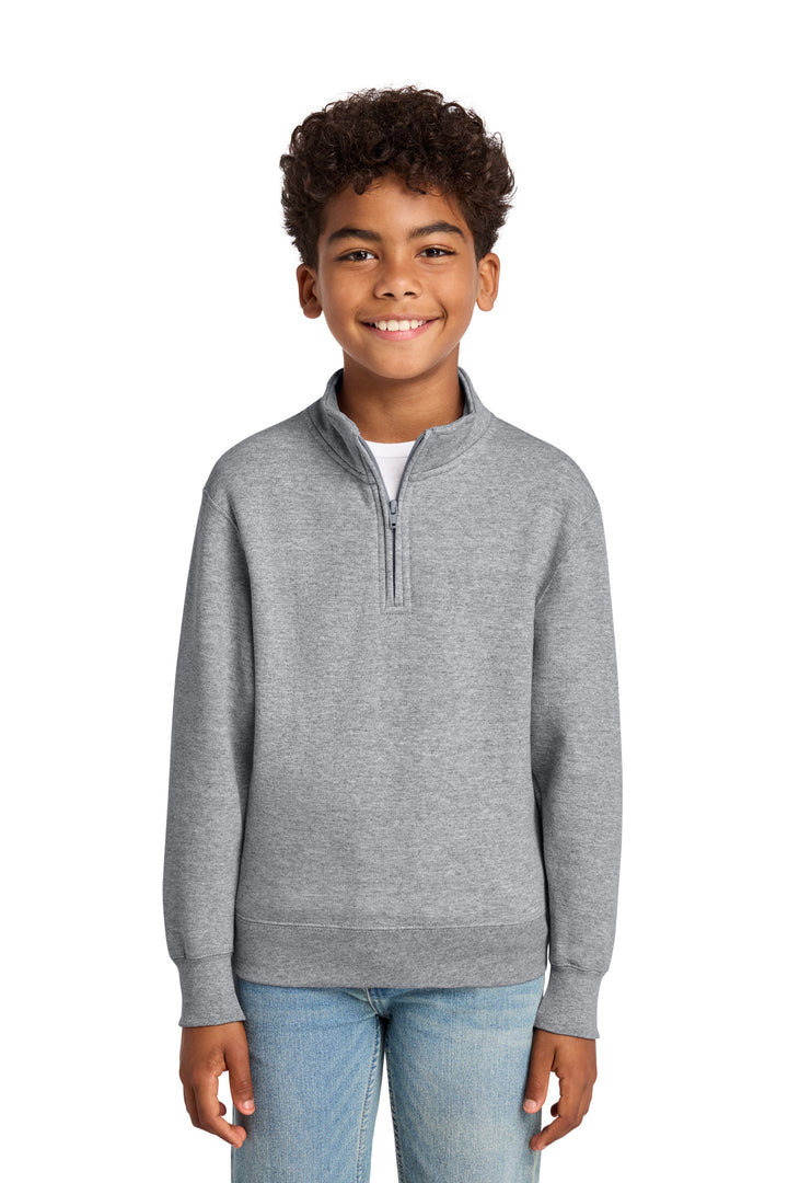 Port &amp; Co Youth Core Fleece 1/4-Zip Pullover Sweatshirt