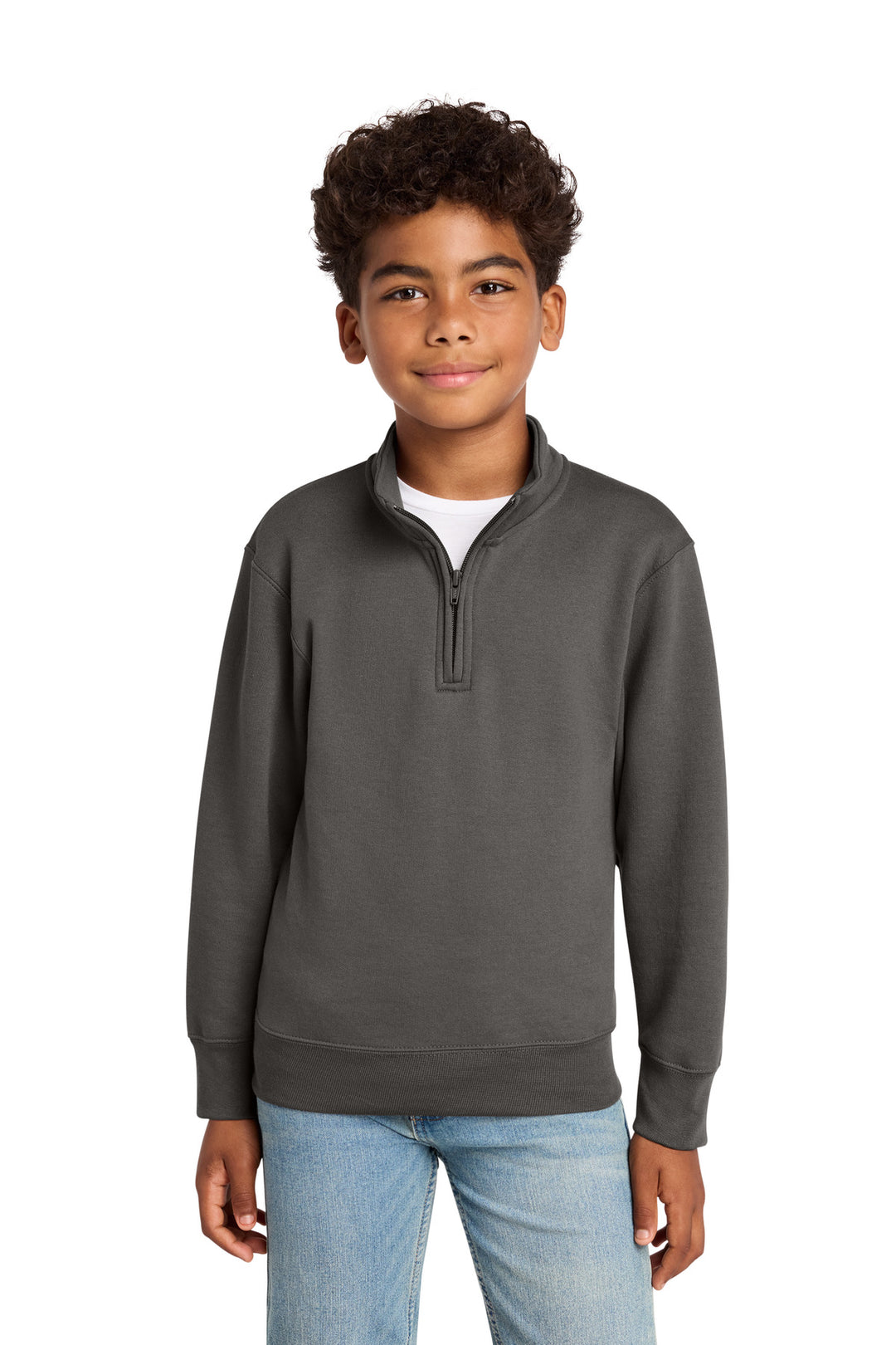 Port &amp; Co Youth Core Fleece 1/4-Zip Pullover Sweatshirt