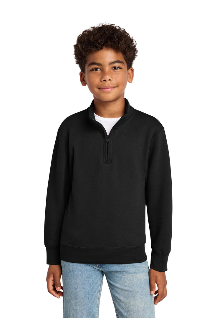 Port &amp; Co Youth Core Fleece 1/4-Zip Pullover Sweatshirt
