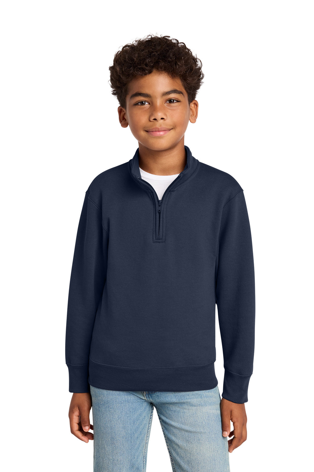 Port &amp; Co Youth Core Fleece 1/4-Zip Pullover Sweatshirt