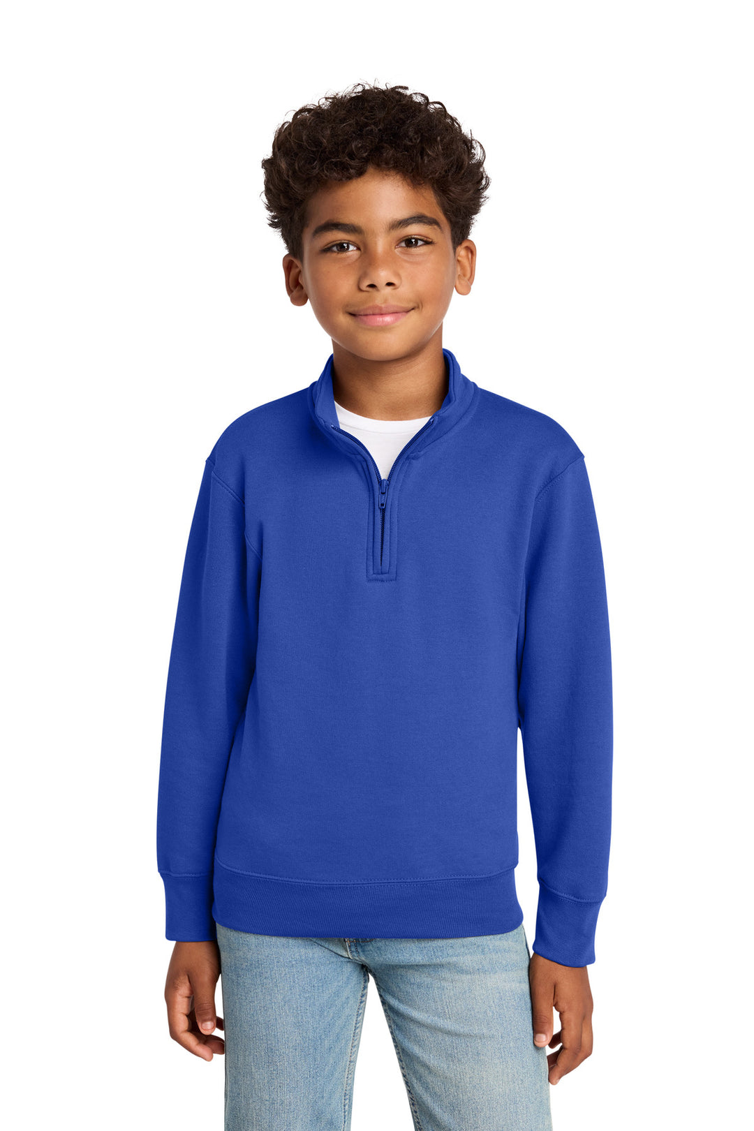 Port &amp; Co Youth Core Fleece 1/4-Zip Pullover Sweatshirt