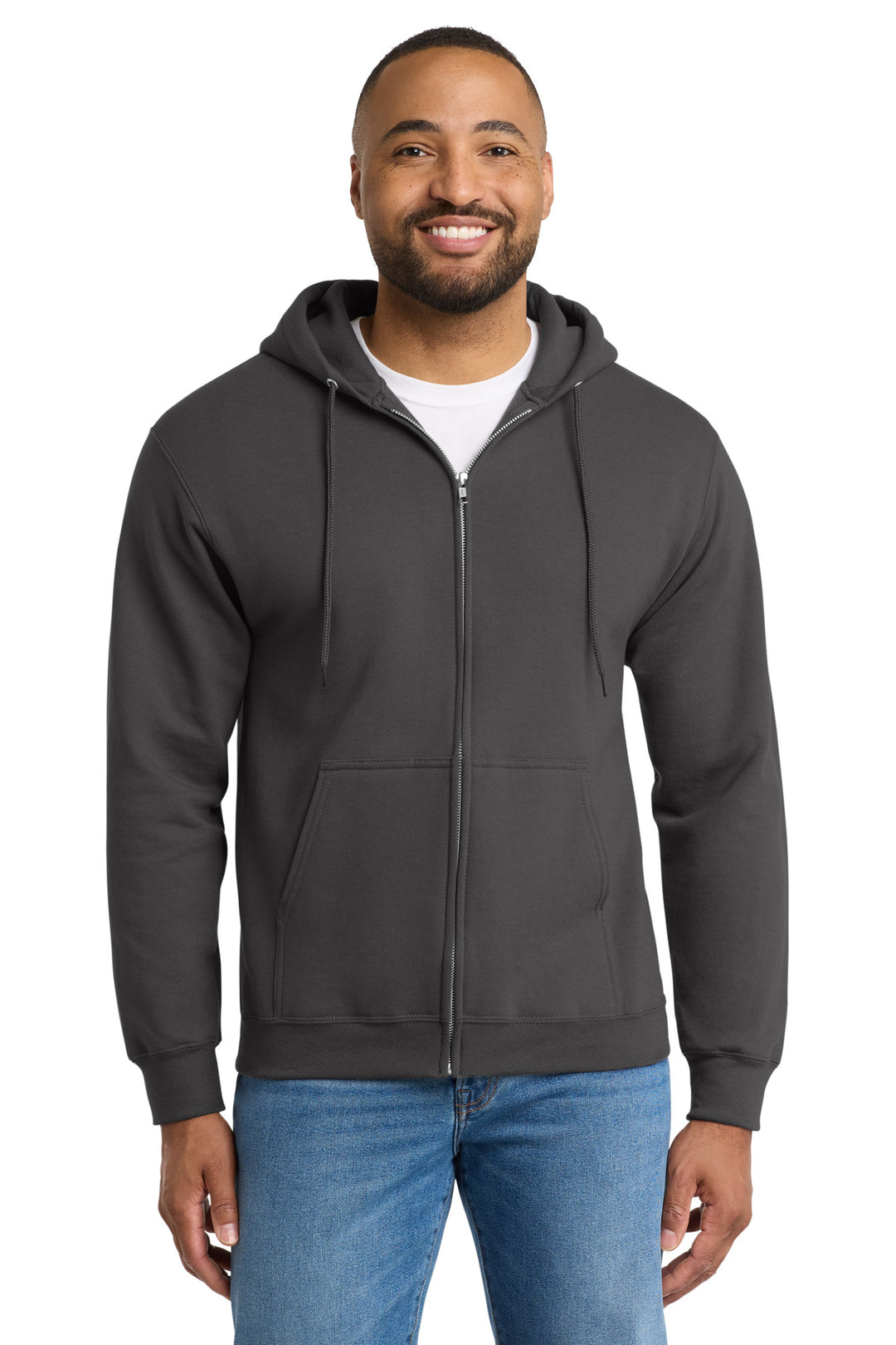 Port &amp; Co Tall Essential Fleece Full-Zip Hooded Sweatshirt