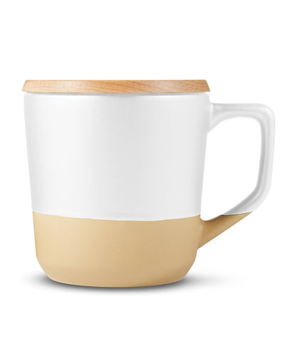 16.5oz Boston Ceramic Mug With Wood Lid