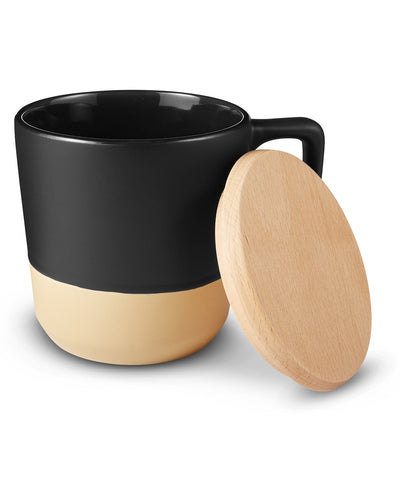 16.5oz Boston Ceramic Mug With Wood Lid